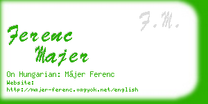 ferenc majer business card